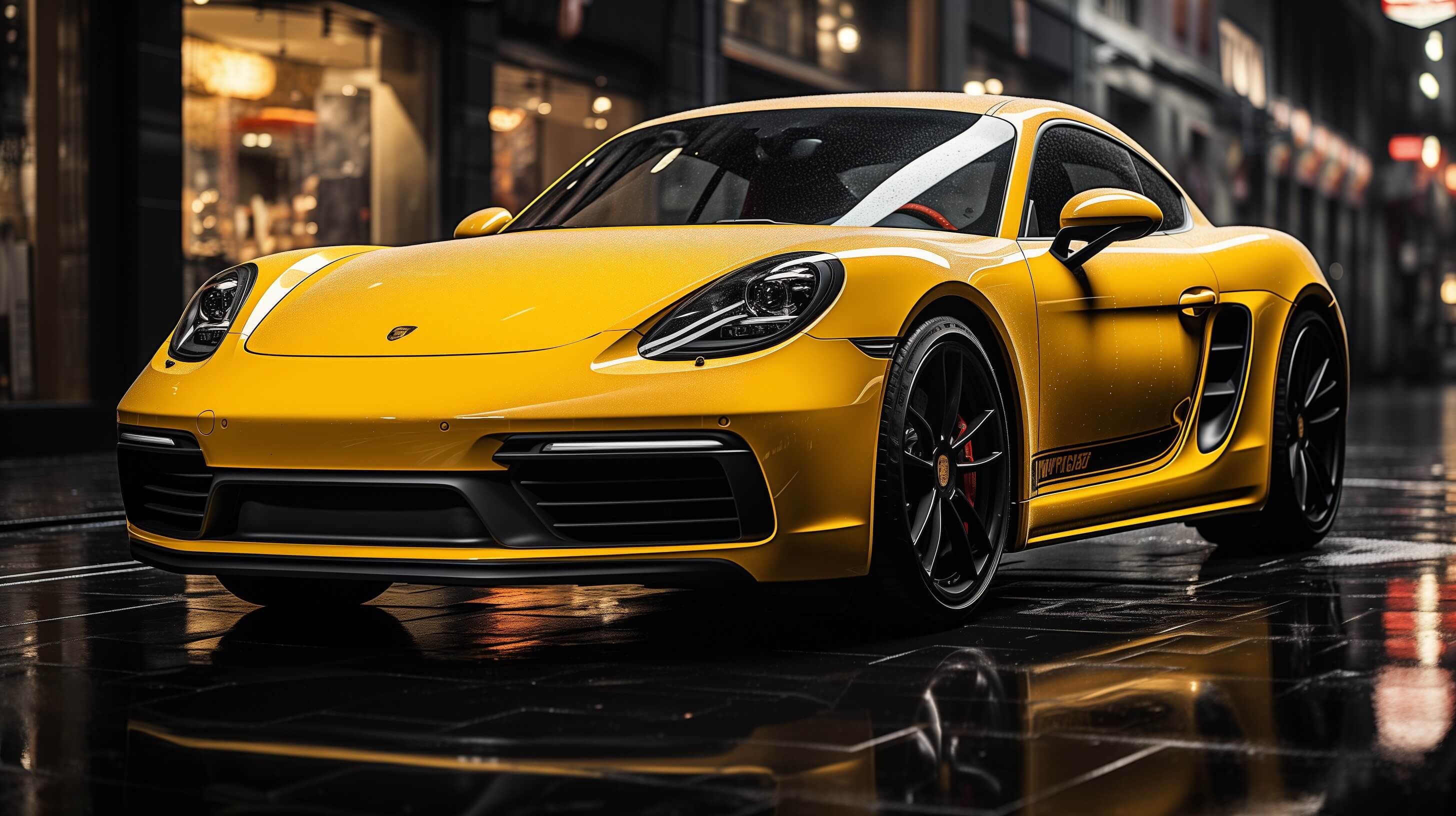 Yellow Porsche photo